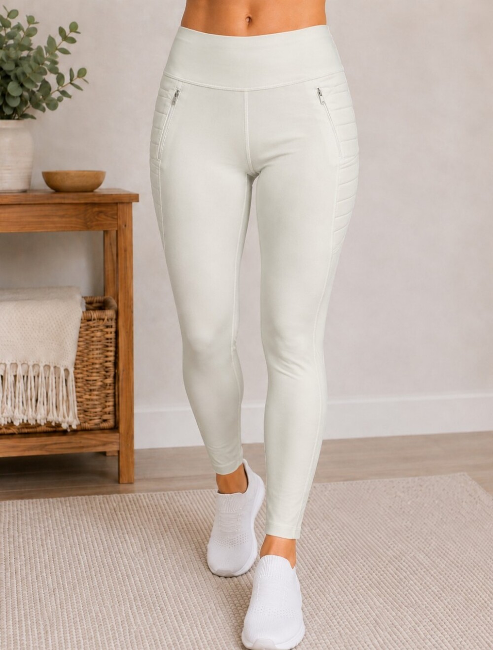 Spyder Active White Fleece Lined Leggings Size M